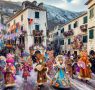 A festive winter carnival scene in the historic town of Kotor Montenegro 95x90